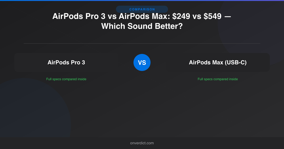 AirPods Pro 3 vs Max: $249 vs $549 Compared — OnVerdict