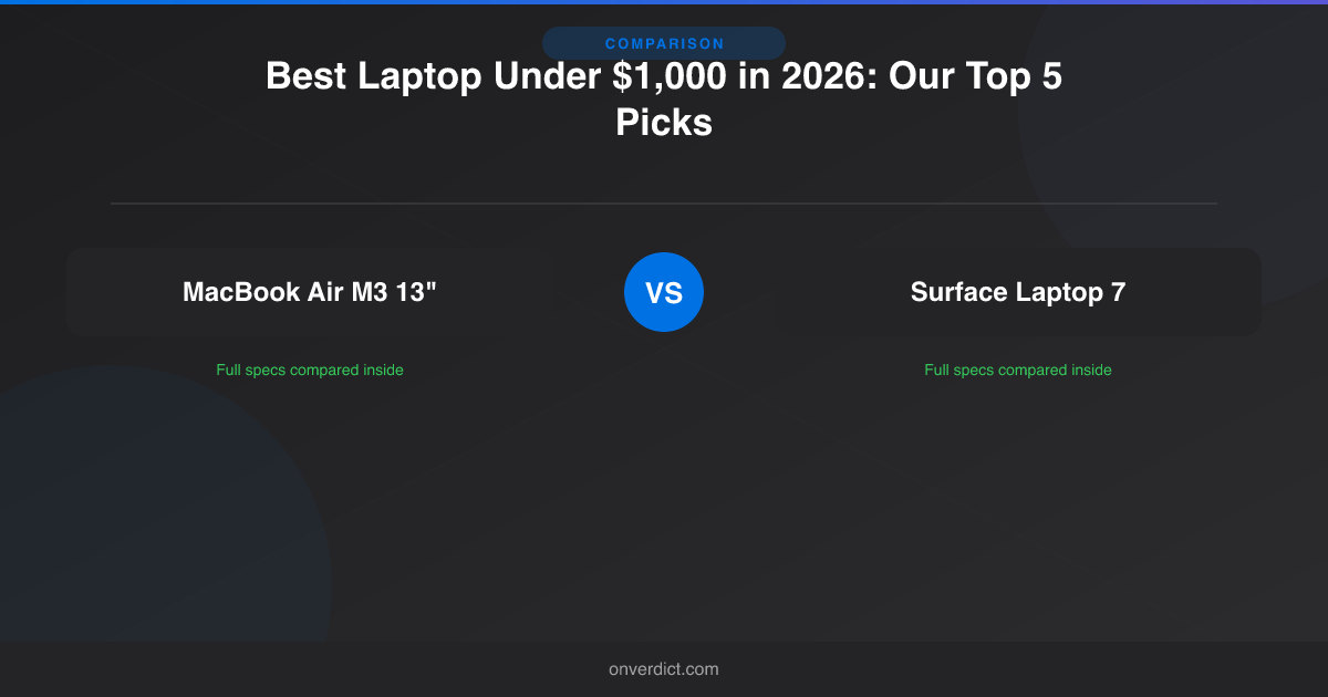 Best Laptop Under $1,000 (2026): Top 5 Picks — OnVerdict